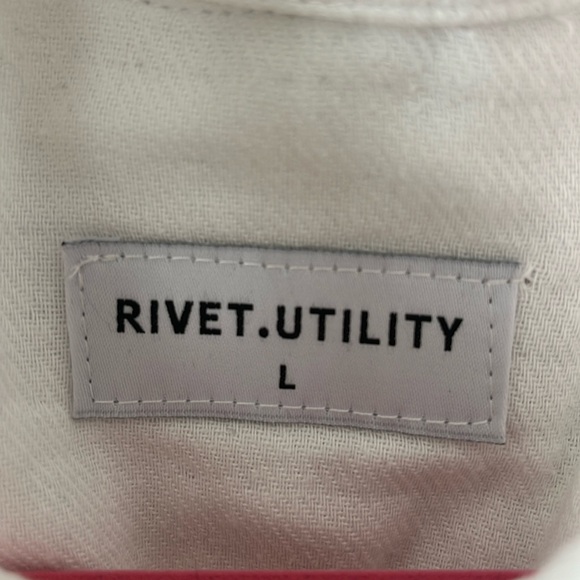 Rivetutility jumpsuit. White - Picture 3 of 7